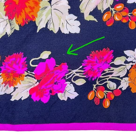 Scarf Womens Classy Fashion Pink Black Floral Chic Silky Polyester 30" Square - Picture 10 of 10